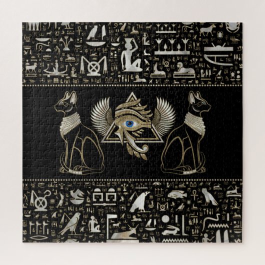 Puzzle Egyptian Cats and Eye of Horus (Vertical)