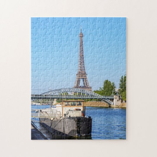 Puzzle Eiffel tower and Pont Rouelle on Seine river (Vertical)