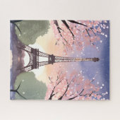 Puzzle Eiffel Tower in Bloom | Paris France Watercolor (Horizontal)
