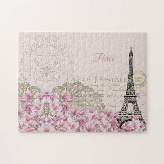 Puzzle Eiffel Tower, Paris Pink Magnolia (Horizontal)