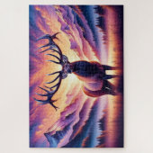 Puzzle Élan au lever du soleil, Montagnes, Faune (Vertical)