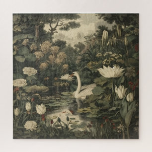 Puzzle Élégance botanique - Le cygne dans la forêt