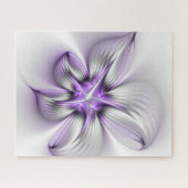 Puzzle Élégance florale Art fractal violet abstrait moder (Horizontal)