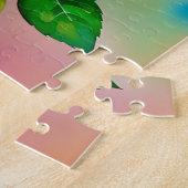 Puzzle Elégance Rose rose et jaune Aquarelle Pastel (Côté)