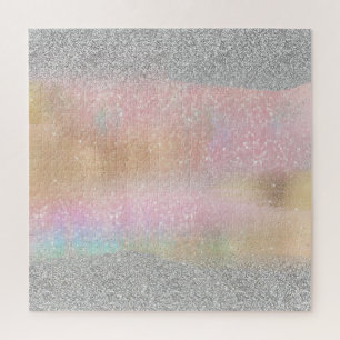 Puzzle Elégant Argent Parties scintillant Or Arc-en-ciel