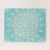 Puzzle Elégant Blanc Gold Mandala Sky Blue Design (Horizontal)