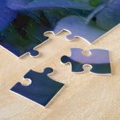 Puzzle Élégant bleu pourpre bleu pourpre floral (Côté)