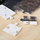 Puzzle Elégant cadre rond Monogramme photo (Côté)