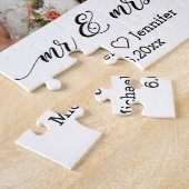 Puzzle élégant chic m & mme mariage 3 photo collage jig (Côté)