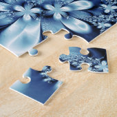 Puzzle Élégant Cobalt Bleu foncé Fleurs de soie (Côté)