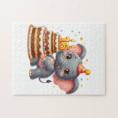 Puzzle Élégant éléphant 16e anniversaire (Horizontal)