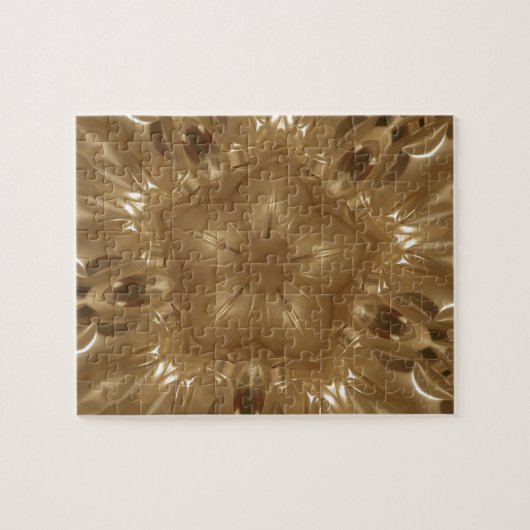 Puzzle Elégant Gold Brown Kaleidoscope Star Design (Horizontal)