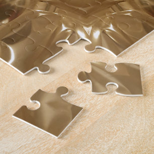 Puzzle Elégant Gold Brown Kaleidoscope Star Design