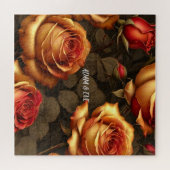 Puzzle Élégant Golden Roses Valentines Spécial (Horizontal)