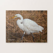 Puzzle Elegant Great Egret in the Reeds (Horizontal)