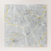 Puzzle Elégant gris blanc marbre or Abstrait dur (Horizontal)