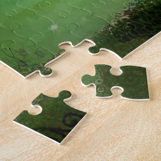 Puzzle Élégant Imaginaire Portrait femme en vert et bleu (Côté)