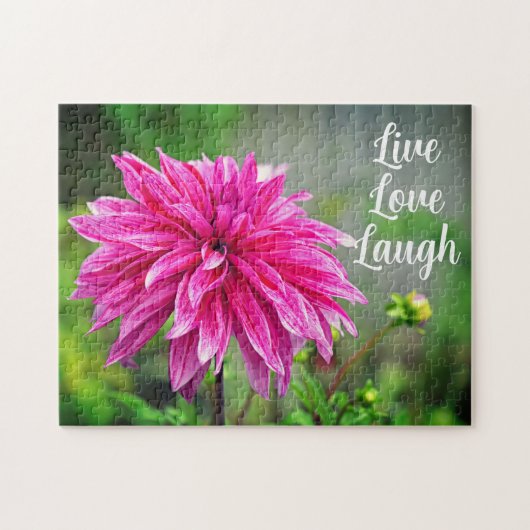 Puzzle Elégant Jardin Rose Dahlia Motivation (Horizontal)