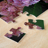 Puzzle Elégant jardin rose violet bleu hydrangée fleurie (Côté)