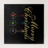 Puzzle Élégant Joyeux Noël Snowflake Art (Horizontal)