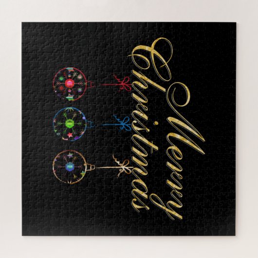 Puzzle Élégant Joyeux Noël Snowflake Art (Horizontal)