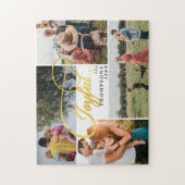 Puzzle Elégant Joyful Gold Christmas Four Photo Collage (Vertical)