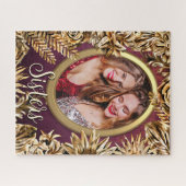 Puzzle Elégant Luxury Gold Flowers Ajouter Vos Soeurs Pho (Horizontal)