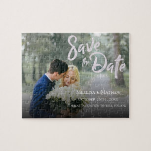 Puzzle Élégant Mariage Photo Simple Enregistrer La Date