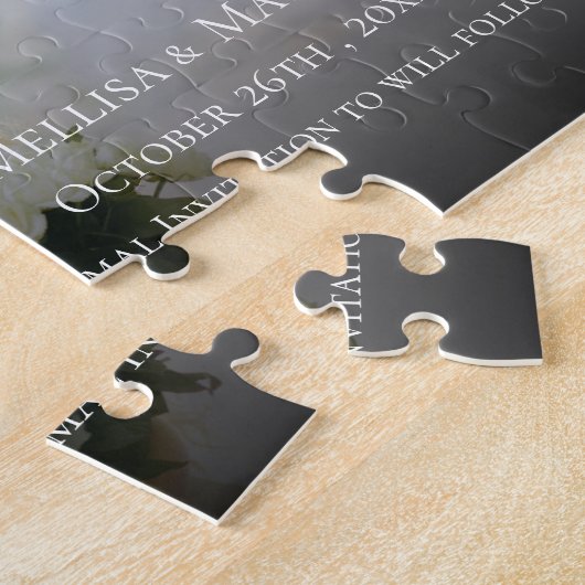 Puzzle Élégant Mariage Photo Simple Enregistrer La Date (Côté)