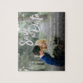 Puzzle Élégant Mariage Photo Simple Enregistrer La Date (Vertical)