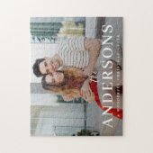 Puzzle Élégant minimal moderne | Christmas Couple Photo (Vertical)