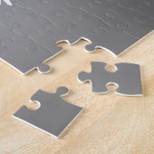 Puzzle Élégant moderne blanc Script écriture gris dégradé (Côté)