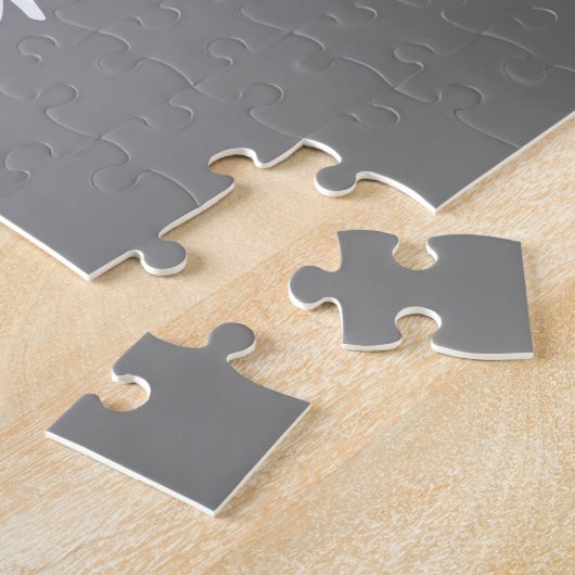 Puzzle Élégant moderne blanc Script écriture gris dégradé (Côté)