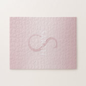 Puzzle Elégant moderne Blush Pink Ombre Nom et monogramme (Horizontal)