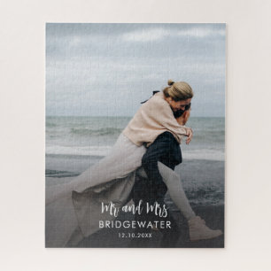 Puzzle Elégant moderne M. et Mme Monogram Mariage Photo