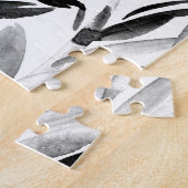 Puzzle Élégant monochrome : Motif Feuille naturel (Côté)