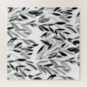 Puzzle Élégant monochrome : Motif Feuille naturel (Horizontal)