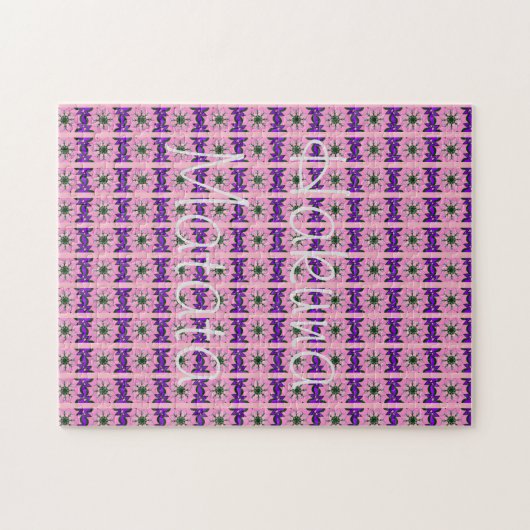 Puzzle Elégant Monogram Bloom : Magnifiquement Motif pers (Horizontal)