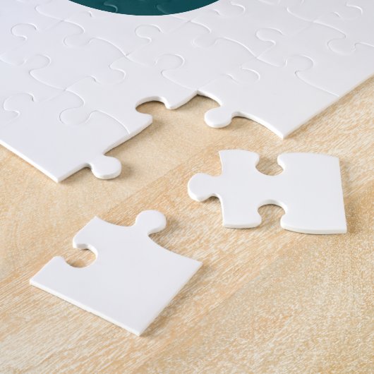 Puzzle Élégant Monogramme blanc et vert (Côté)