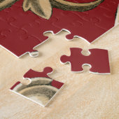 Puzzle Elégant Motif Botanique avec Foliage Tan (Côté)