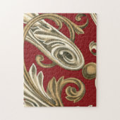 Puzzle Elégant Motif Botanique avec Foliage Tan (Vertical)