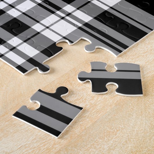 Puzzle élégant motif en plaid blanc noir (Côté)