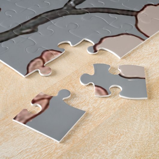 Puzzle Élégant Motif Fleur rose Douce Fleur Fleur de Ceri (Côté)