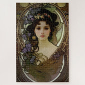 Puzzle Elégant Mucha Style Portrait d'une belle femme (Vertical)