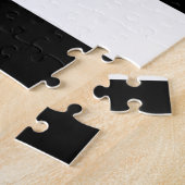 Puzzle Élégant noir et blanc rayures Monogramme (Côté)