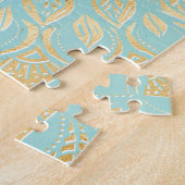 Puzzle Elégant or Lumière Turquoise Mandala Floral (Côté)