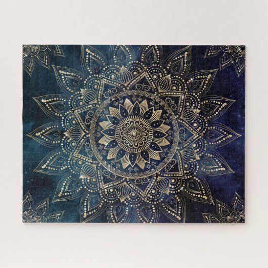 Puzzle Elégant or Mandala Blue Galaxy Design (Horizontal)