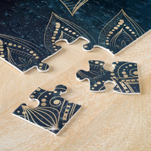 Puzzle Elégant or Mandala Blue Galaxy Design (Côté)