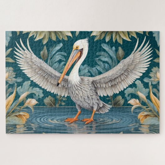Puzzle Élégant paradis tropical des oiseaux pélicans (Horizontal)