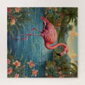 Puzzle Élégant paradis tropical flamand rose (Horizontal)